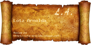 Lotz Arnolda névjegykártya